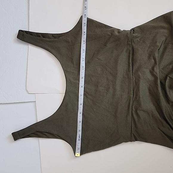 LOFT OLIVE GREEN Tie Waist Midi Dress/ SP - Picture 10 of 15